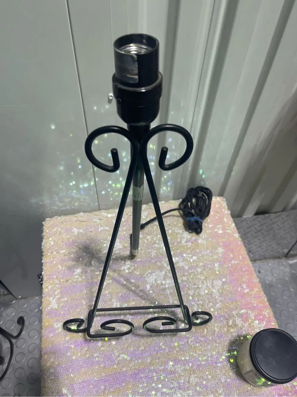 2x tabletop easel lamps/lights art photo picture frame display stand black